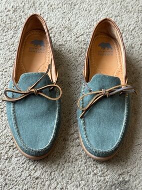 Men’s Teal Canvas Moccasin Loafers